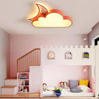 Lumendat Contemporary Nordic Kids Iron Acrylic Cloud Moon LED Flush Mount Ceiling Light For Bedroom Lumendat
