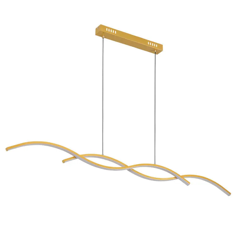 Nordic Minimalist Long Strip Wave Design Island Light LED Chandelier Lumendat