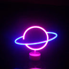 Modern Creative Planet Neon Plastic LED Night Light Table Lamp Lumendat