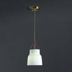 Japanese Light Luxury Ceramic Copper Round Mouth 1-light Pendant Light