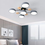 Contemporary Scandinavian Round Molecule Branch Design LED Semi-Flush Mount Ceiling Light For Living Room Lumendat