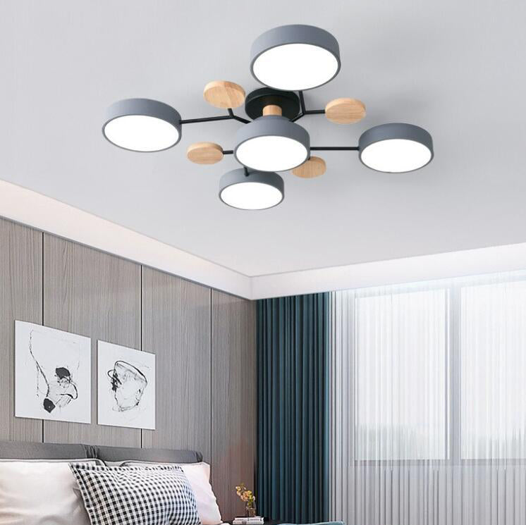 Contemporary Scandinavian Round Molecule Branch Design LED Semi-Flush Mount Ceiling Light For Living Room Lumendat