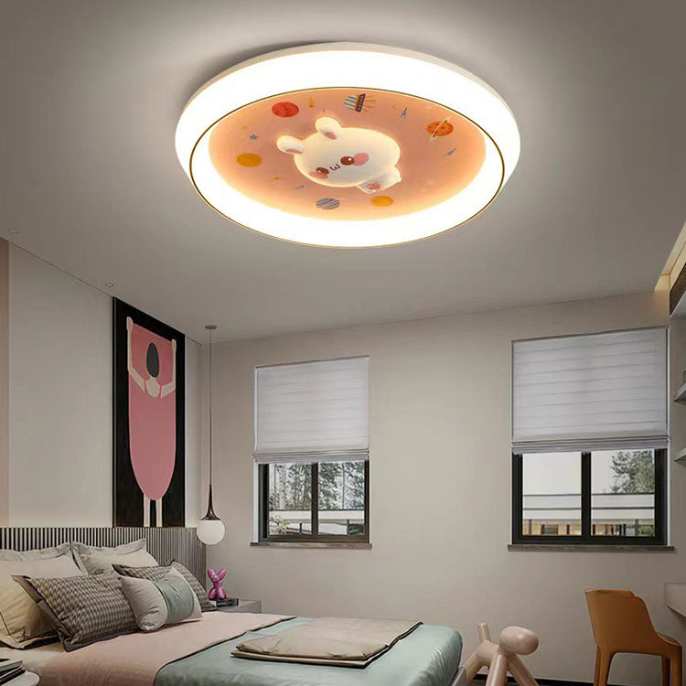 Lumendat Modern Minimalist Kids Cartoon Round Acrylic Iron Resin LED Flush Mount Ceiling Light For Bedroom Lumendat