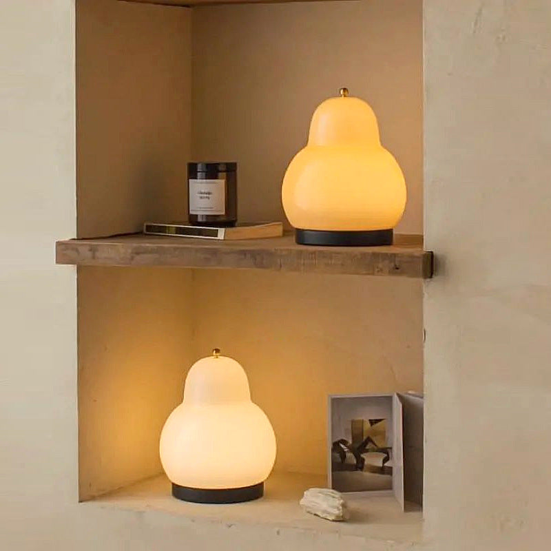 Traditional French Cream Pear Shape LED Rechargeable Touch Table Lamp For Bedroom Lumendat
