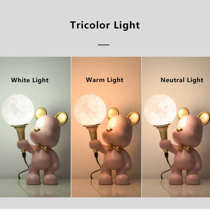 Lumendat Creative Cartoon Bear Resin 1-Light Night Light Table Lamp Lumendat