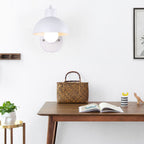 Modern Nordic Iron Semicircle Adjustable Wooden Lamp Arm 1-Light Wall Sconce Lamp Lumendat