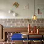Vintage Minimalist Semi-circular Cone Cup Iron Glass 1-light Pendant Light BulbSquare