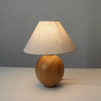 Japanese Wabi-sabi Vintage Solid Wood Fabric 1-Light Table Lamp Lumendat