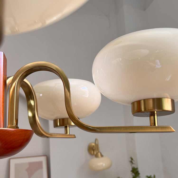 Traditional Vintage Metal Glass Oval Round 3/5 Light Chandeliers for Living Room BulbSquare