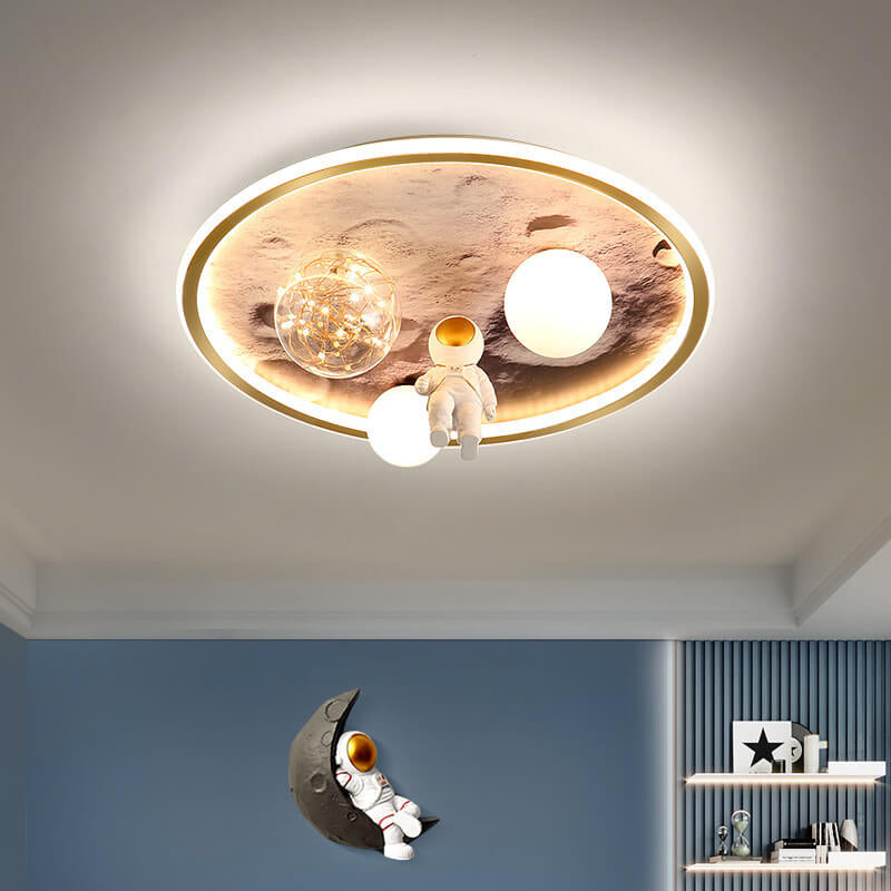 Lumendat Cartoon Childlike Creative Spaceman Design LED Flush Mount Light Lumendat