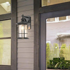 Industrial Vintage Bubble Glass Column 1-Light Outdoor Waterproof Wall Sconce Lamp