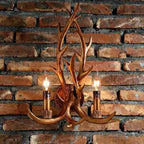 Industrial Resin Retro Antler 2-Light Creative Wall Sconce Lamp