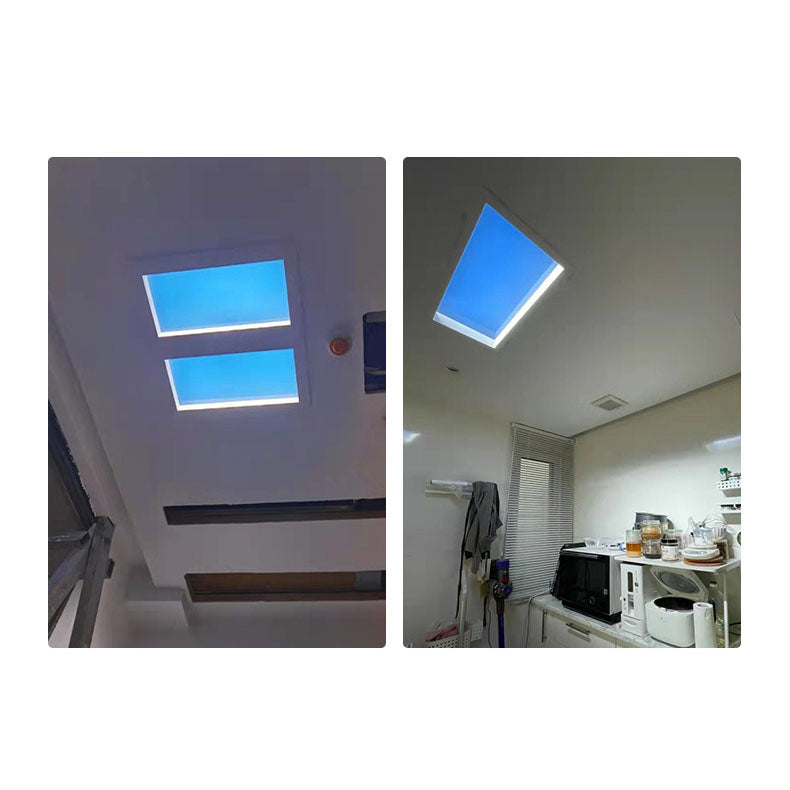 Modern Minimalist Smart Blue Sky Metal LED Flush Mount Ceiling Light for Living Room