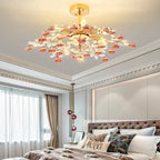 Modern Luxury Rose Iron Ceramic Crystal 6/7/8 Light Chandelier Lumendat