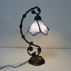 Tiffany Simple Flower Petal Resin Stained Glass 1-Light Table Lamp Lumendat