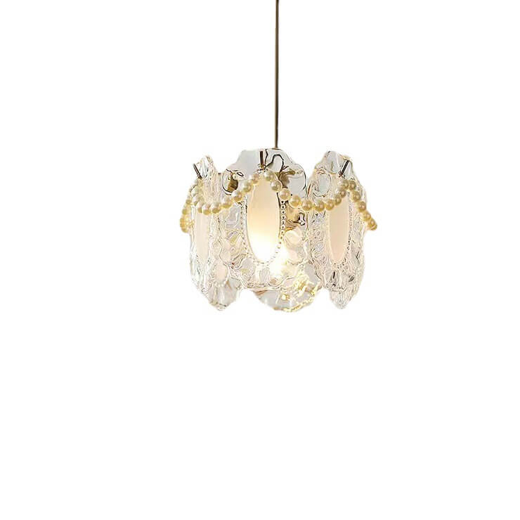 French Light Luxury Hardware Glass 1-Light Pendant Light