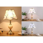Nordic Vintage Floral Glass Fabric 1-Light Table Lamp Lumendat