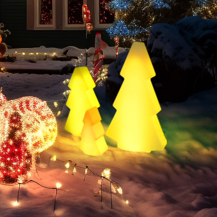 Modern Art Deco Waterproof Solar Rechargeable PE Christmas Tree LED RGB Landscape Lighting Outdoor Light For Garden Lumendat