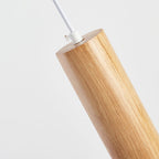 Modern Minimalist Rubberwood Cylinder Spotlight LED Pendant Light for Bedroom BulbSquare