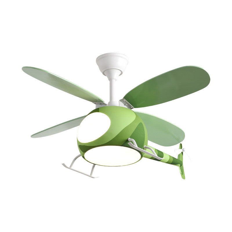 Lumendat Contemporary Creative Iron Cartoon Planes LED Downrods Ceiling Fan Light for Bedroom Lumendat
