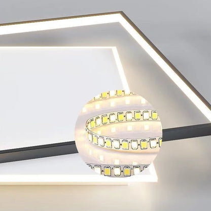 Modern Minimalist Square Round Iron Acrylic LED Flush Mount Ceiling Light for Living Room