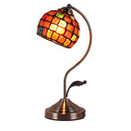European Vintage Tiffany Round Head Glass Hardware 1-Light Table Lamp Lumendat
