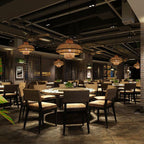 Japanese Vintage Triple Bamboo Weaving 1-light Pendant Light