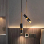 Contemporary Nordic Simplicity Metal Long Barrel 1-light Pendant Light for Bedroom BulbSquare