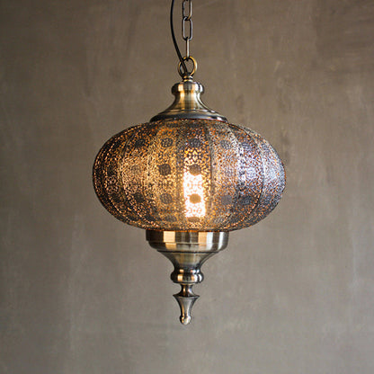 Traditional Colonial Lantern Iron 1-light Pendant Light for Living Room