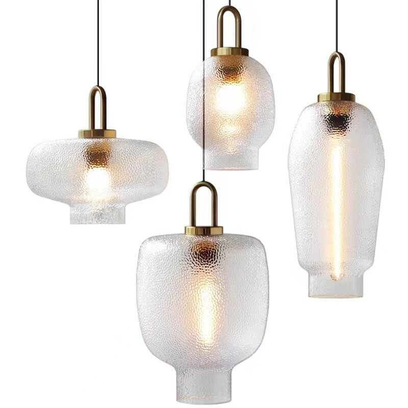Nordic Light Luxury Oval Clear Glass 1-light Pendant Light BulbSquare