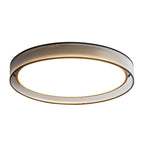 Nordic Luxury Round Fabric Brass Acrylic LED Flush Mount Ceiling Light BulbSquare