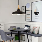 Nordic Macaron Barn Metal Wood 1-light Pendant Light BulbSquare