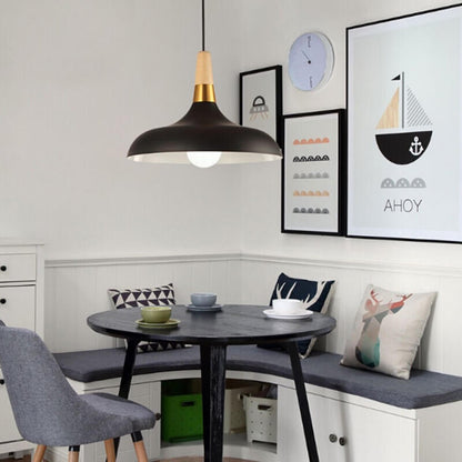 Nordic Macaron Barn Metal Wood 1-light Pendant Light