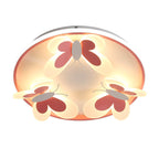 Lumendat Cartoon Creative Pink Butterfly Circle LED Flush Mount Ceiling Light Lumendat