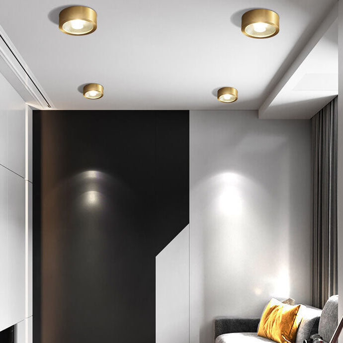 Nordic Light Luxury All Copper Ultra-thin LED Flush Mount Light BulbSquare
