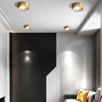 Nordic Light Luxury All Copper Ultra-thin LED Flush Mount Light BulbSquare