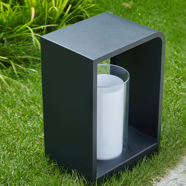 Modern Minimalist Square Frame Stainless Steel Acrylic LED Waterproof Lawn Landscape Light For Outdoor Patio Lumendat