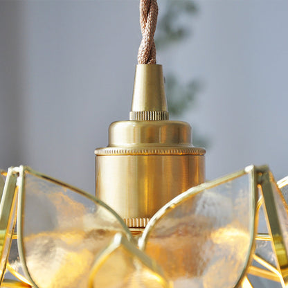 French Luxury Glass Gardenia Petal Ball 1-light Pendant Light