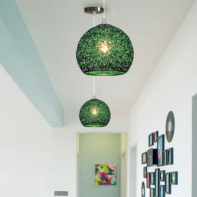 Contemporary Creative Aluminum Macaron Round 1-light Pendant Light for Living Room BulbSquare