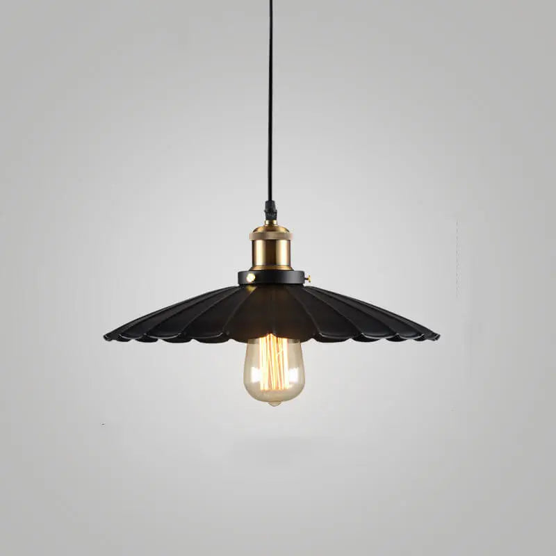 Vintage Industrial Iron Scalloped Shade 1-light Pendant Light Lumendat
