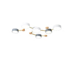 Scandinavian Minimalist Solid Wood Iron LED Flush Mount Lighting BulbSquare