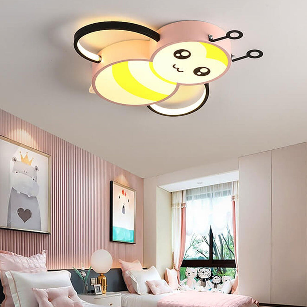 Lumendat Nordic Childlike Cartoon Bee Design LED Flush Mount Light Lumendat