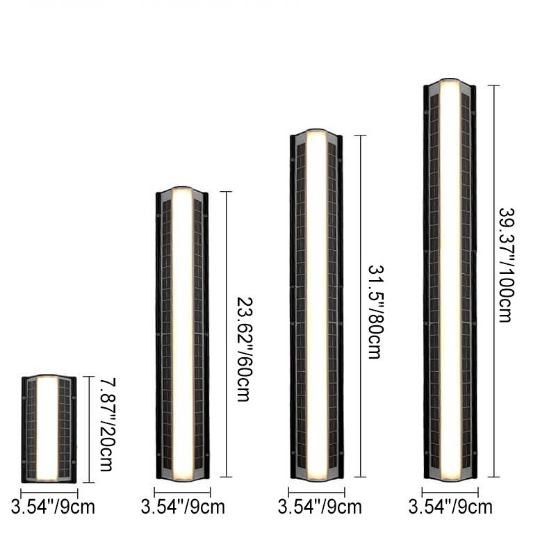 Modern Solar Waterproof Acrylic Long Strip LED Outdoor Wall Sconce Lamp Lumendat