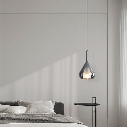 Contemporary Scandinavian Diamond Copper Glass 1-light Pendant Light for Bedroom
