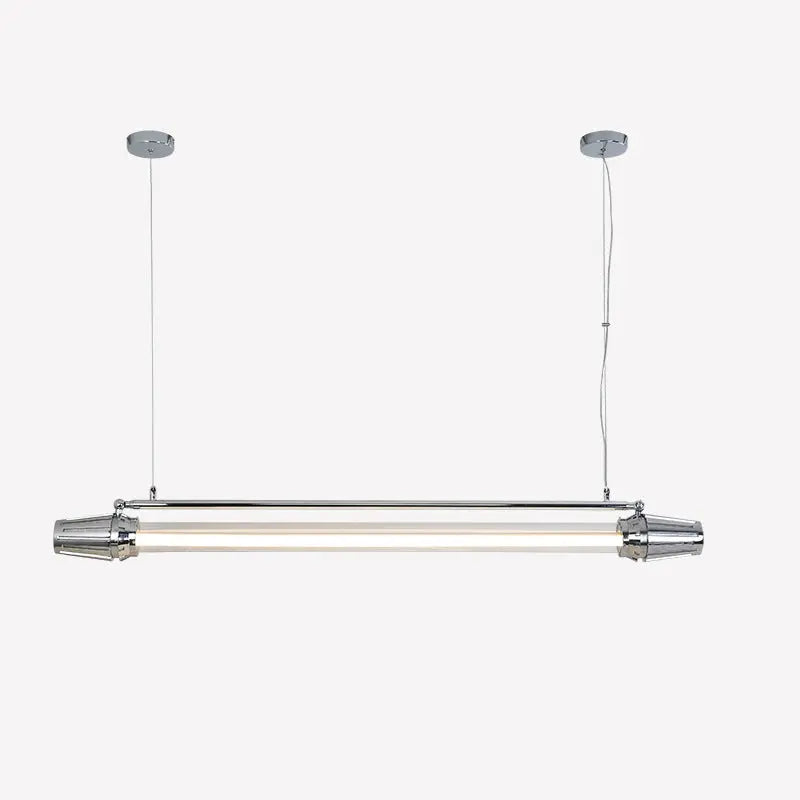 Contemporary Industrial Strip Aluminum Acrylic LED Island Light Chandelier for Dining Room Lumendat