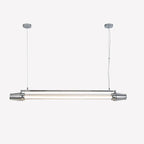 Contemporary Industrial Strip Aluminum Acrylic LED Island Light Chandelier for Dining Room Lumendat