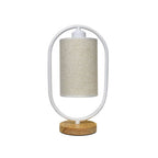 Nordic Linen White Ring 1-Light Dimmable Table Lamp Lumendat