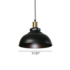 Industrial Simple Dome Round Pot Lid Iron 1-light Pendant Light BulbSquare