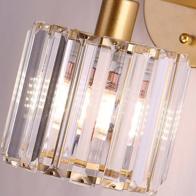 Modern Light Luxury Crystal Long Arm 1-Light Wall Sconce Lamp Lumendat