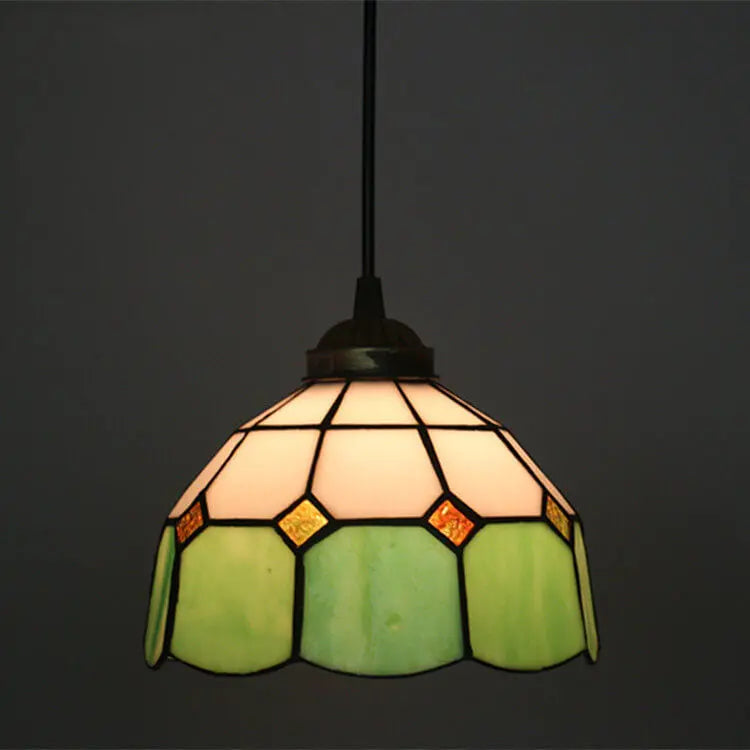 Tiffany Stained Glass Dome Shade European 1-light Pendant Light Lumendat